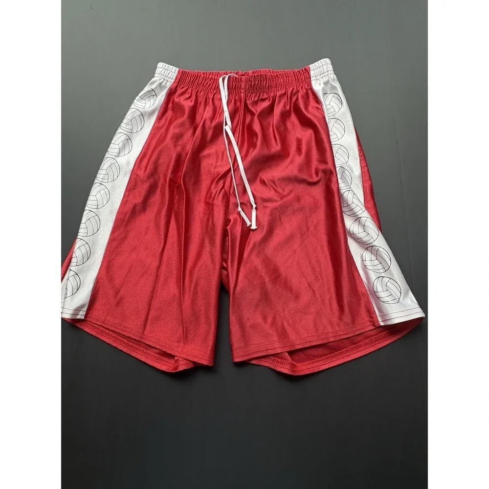 COBBLESTONE Red Athletic Gym Shorts Size S Men's‎ Sports Mesh Volleyball Print